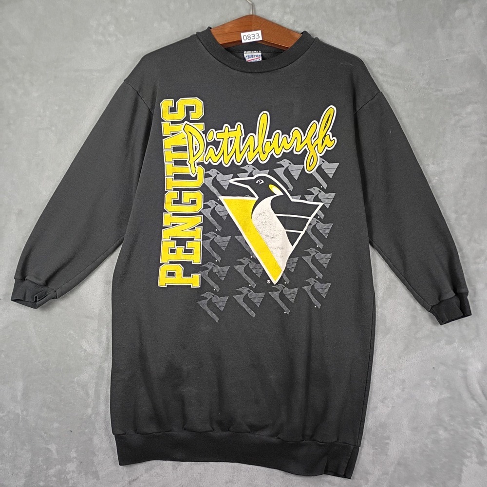 True Fan Sweatshirt Dress Womens OS Black Pittsburgh Penguins Vintage 90s Sports